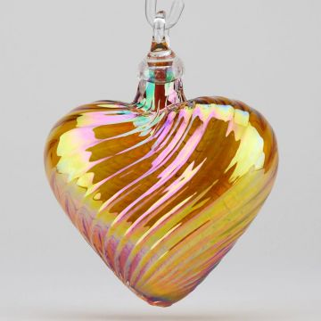 Glass Eye November Citrine Heart Ornament image