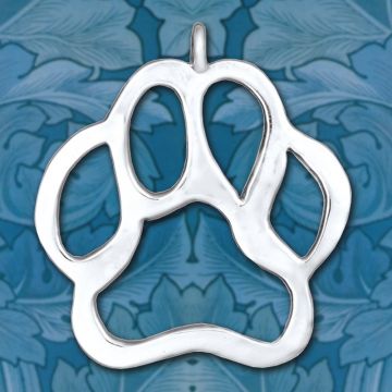 Hand & Hammer Paw Print Sterling Ornament image