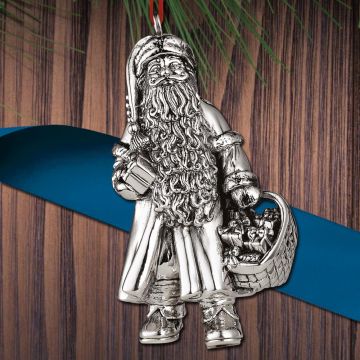 JT Inman Norwegian Santa Sterling Ornament image