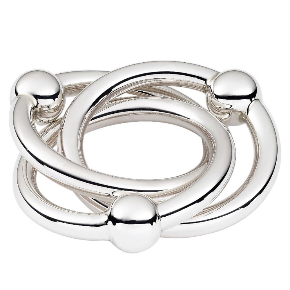 Inman Rings Sterling Collectables: JT Inman Triple Ring Sterling Baby Rattle