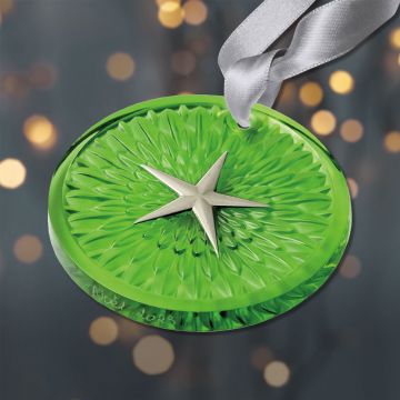 2023 Lalique Plumes Annual Amazon Green Crystal Ornament