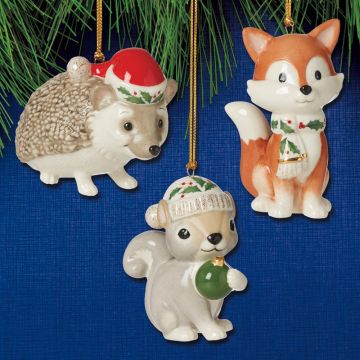 Lenox Woodland Friends Porcelain Ornament Set