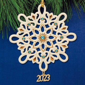 2023 Lenox Gemmed Snowflake Porcelain Ornament