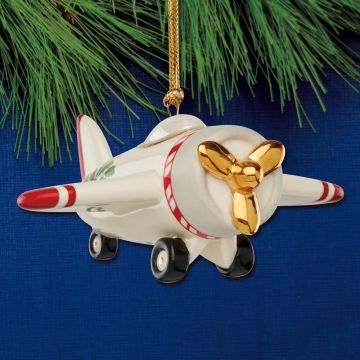 2023 Lenox Holiday Accent Airplane Porcelain Ornament