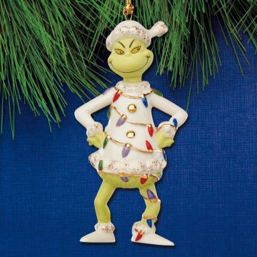2023 Lenox Grinch With Lights Porcelain Ornament