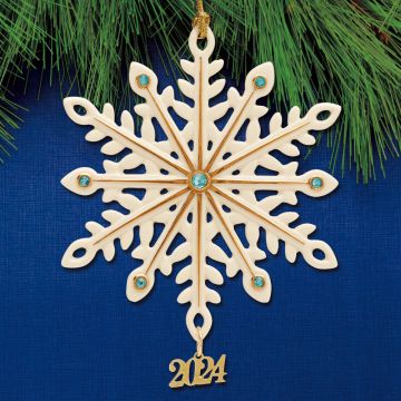 2024 Lenox Gemmed Snowflake Porcelain Ornament image