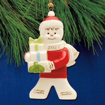 2024 Lenox Gingerbread with Gifts Porcelain Ornament image