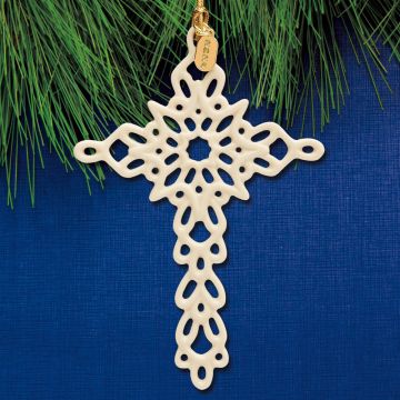2024 Lenox Snow Fantasies Cross Porcelain Ornament image