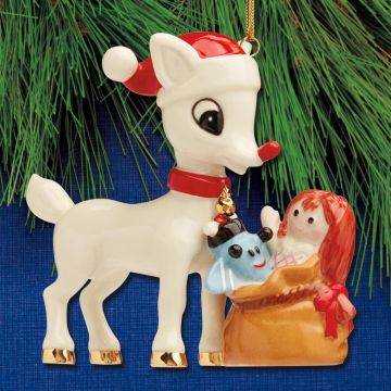 2024 Lenox Rudolph Delivering Toys Porcelain Ornament image
