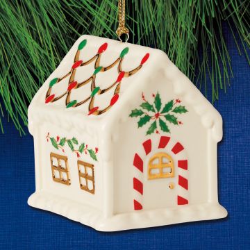 2024 Lenox Accent Gingerbread House Porcelain Ornament image
