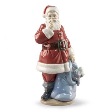 Lladro Santa is Here Sculpture Red Figurine