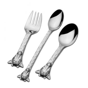 Mikasa Giraffe 3 Piece Stainless Baby Feeding Set image