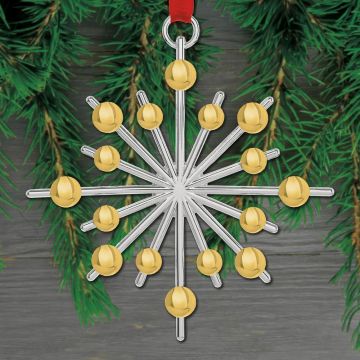 Nambe Snowflake Silverplate & Goldplate Ornament