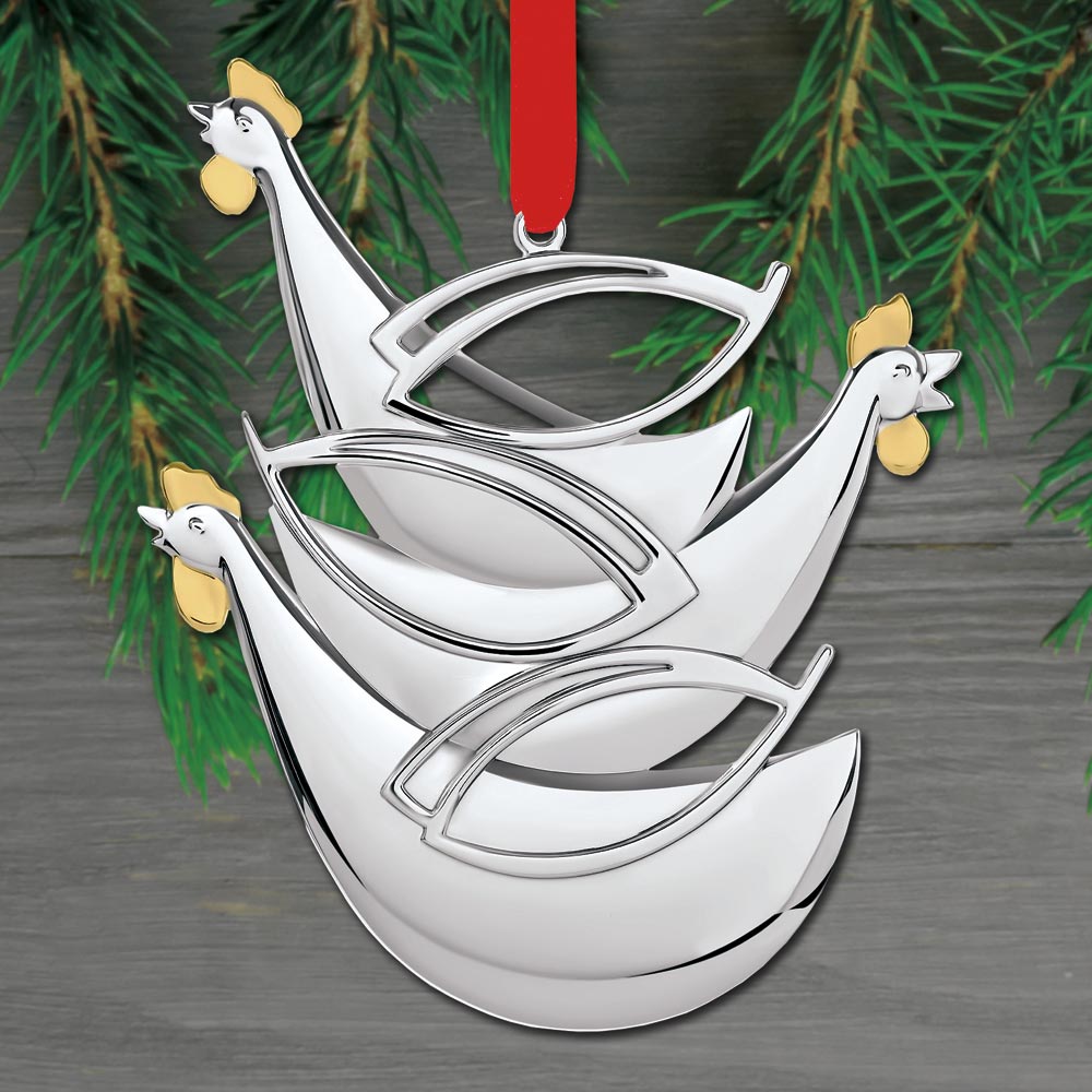 Sterling Collectables Nambe Three French Hens 12 Day Silverplate