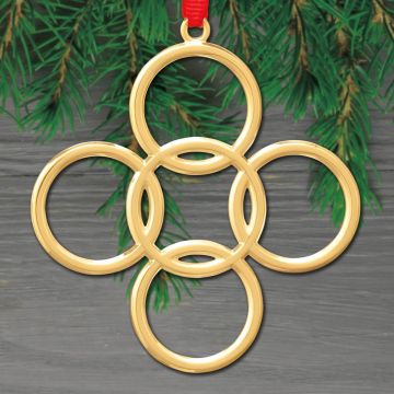 Nambe Five Golden Rings 12 Day Goldplate Ornament image
