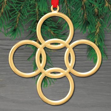 Nambe Five Golden Rings 12 Day Goldplate Ornament