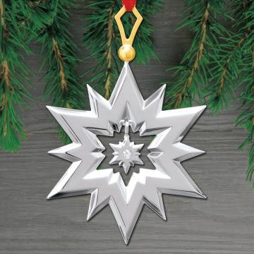 2022 Nambe Annual Snowflake Silverplate & Goldplate Ornament image