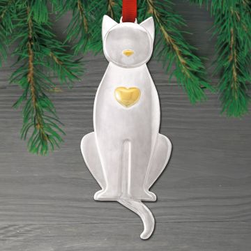 Nambe Kitty Silverplate & Goldplate Ornament