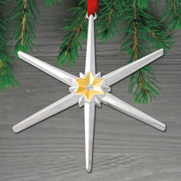 2023 Nambe Snowflake Annual Silverplate & Goldplate Ornament