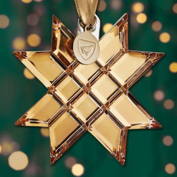 2023 Orrefors Paper Star Annual Gold Crystal Ornament