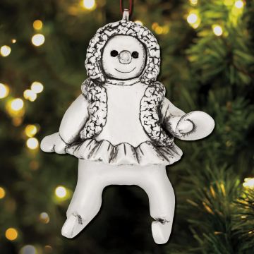 2021 Rebecca Dykstra Ice Skating Snowgirl Sterling Ornament image