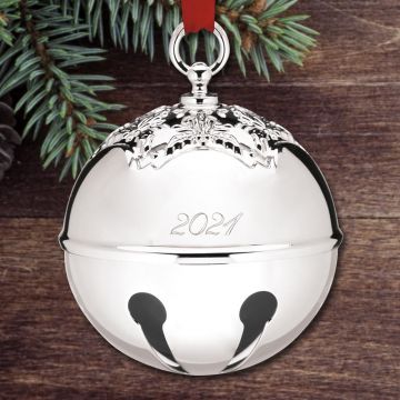 2021 Reed & Barton Holly Bell Silverplate Ornament image