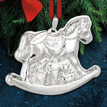 2023 Reed & Barton Baby's First Christmas Rocking Horse Sterling Ornament