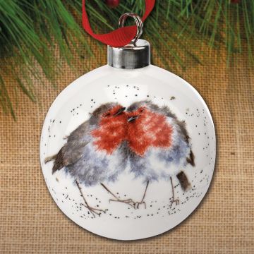 Royal Worcester Snuggled Together Bauble Ornament image