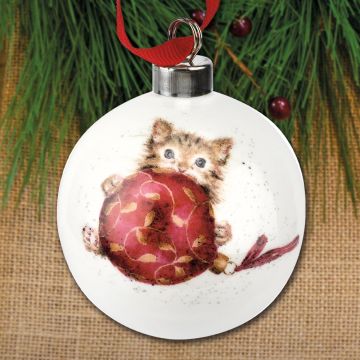 Royal Worcester Purrfect Christmas Bauble Ornament