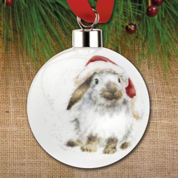Royal Worcester Ho Ho Ho Rabbit Bauble Ornament