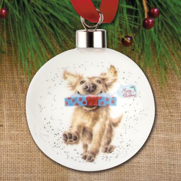 Royal Worcester Christmas Spirit Dog Bauble Ornament