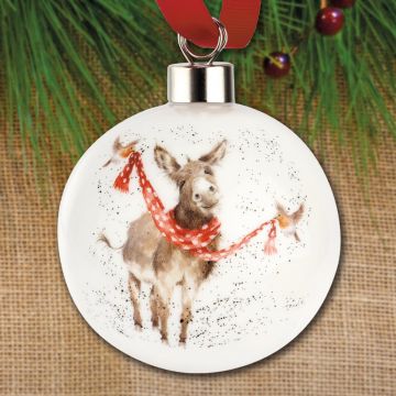 Royal Worcester Warm Wishes Donkey Bauble Ornament