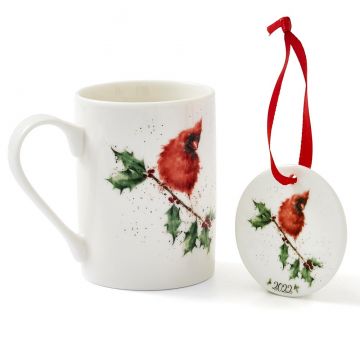 Royal Worcester Cardinal Mug and Ornament Set