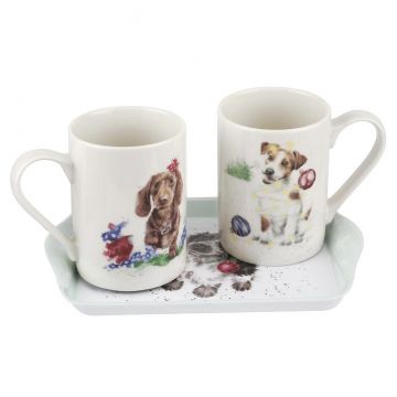 Royal Worcester Santa's Helpers Mug & Tray Set