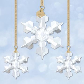 2022 Swarovski Annual Snowflake Crystal Ornament Set image