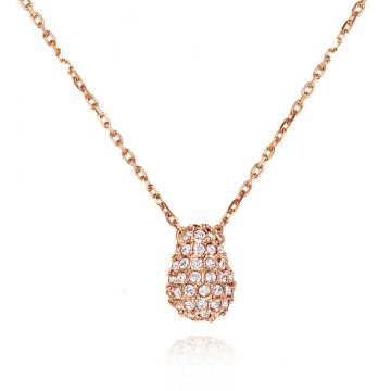 Swarovski Pave Pendant Rose Gold Tone Necklace
