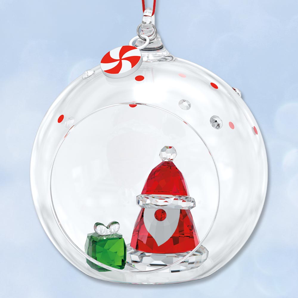 Sterling Collectables Swarovski Holiday Cheers Santa Claus Ball