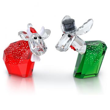 2021 Swarovski Mo & Ricci Holiday Annual Crystal Figurine Set
