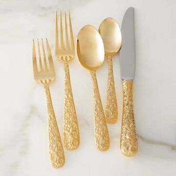Towle Contessina Gold 20 Piece Stainless Steel Flatware Set
