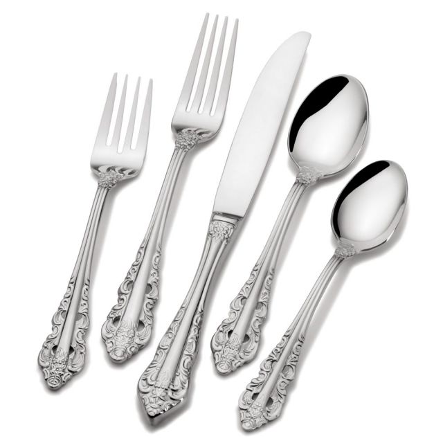 Wallace Antique Baroque 65 Piece Stainless Steel Flatware Set