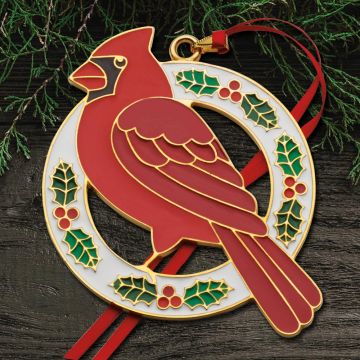 2023 Wallace Cardinal 14th Edition Goldplate & Enamel Ornament image