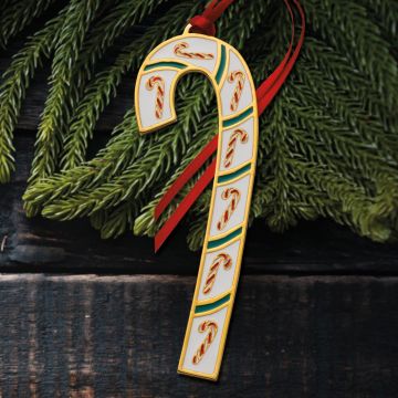 2021 Wallace Candy Cane 41st Edition Goldplate & Enamel Ornament