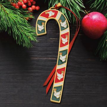 2022 Wallace Candy Cane 42nd Edition Goldplate & Enamel Ornament