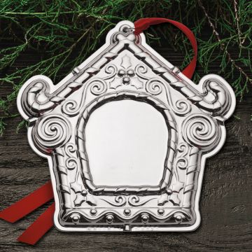 2023 Wallace Engravable Gingerbread House 11th Edition Silverplate Ornament image
