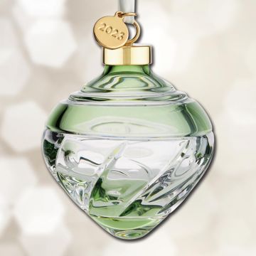 2023 Waterford Winter Wonders Green Mistletoe Bauble Crystal Ornament