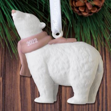 2022 Wedgwood Pink Baby's First Christmas Porcelain Ornament