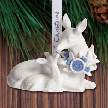 2023 Wedgwood Blue Baby's First Christmas Porcelain Ornament image