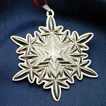 2003 Reed & Barton Waterford Lismore Snowflake Sterling Ornament image