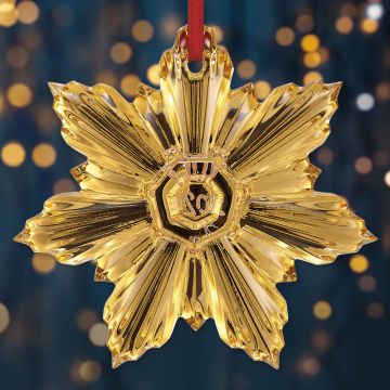 2025 Baccarat Annual Gold Noel Palmette Crystal Ornament image