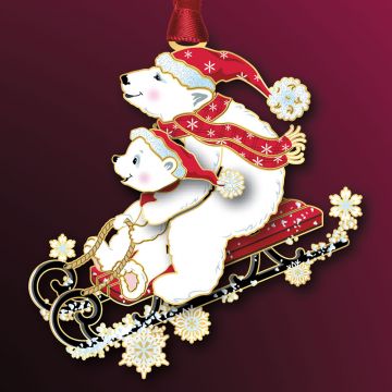 Beacon Design Polar Bears Sledding Ornament image